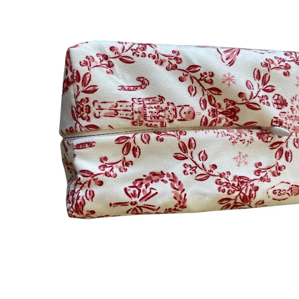 Envogue TWIN 4pc Sheet Set Nutcracker Toile Christmas Bedding Red & White New